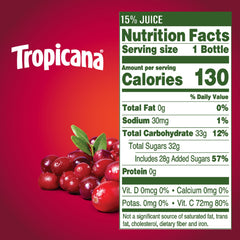 Tropicana Cranberry Cocktail Juice 24-pack ideal for family lunches and quick hydration.
