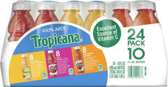Tropicana Fruit Medley 10oz bottle pour into glass