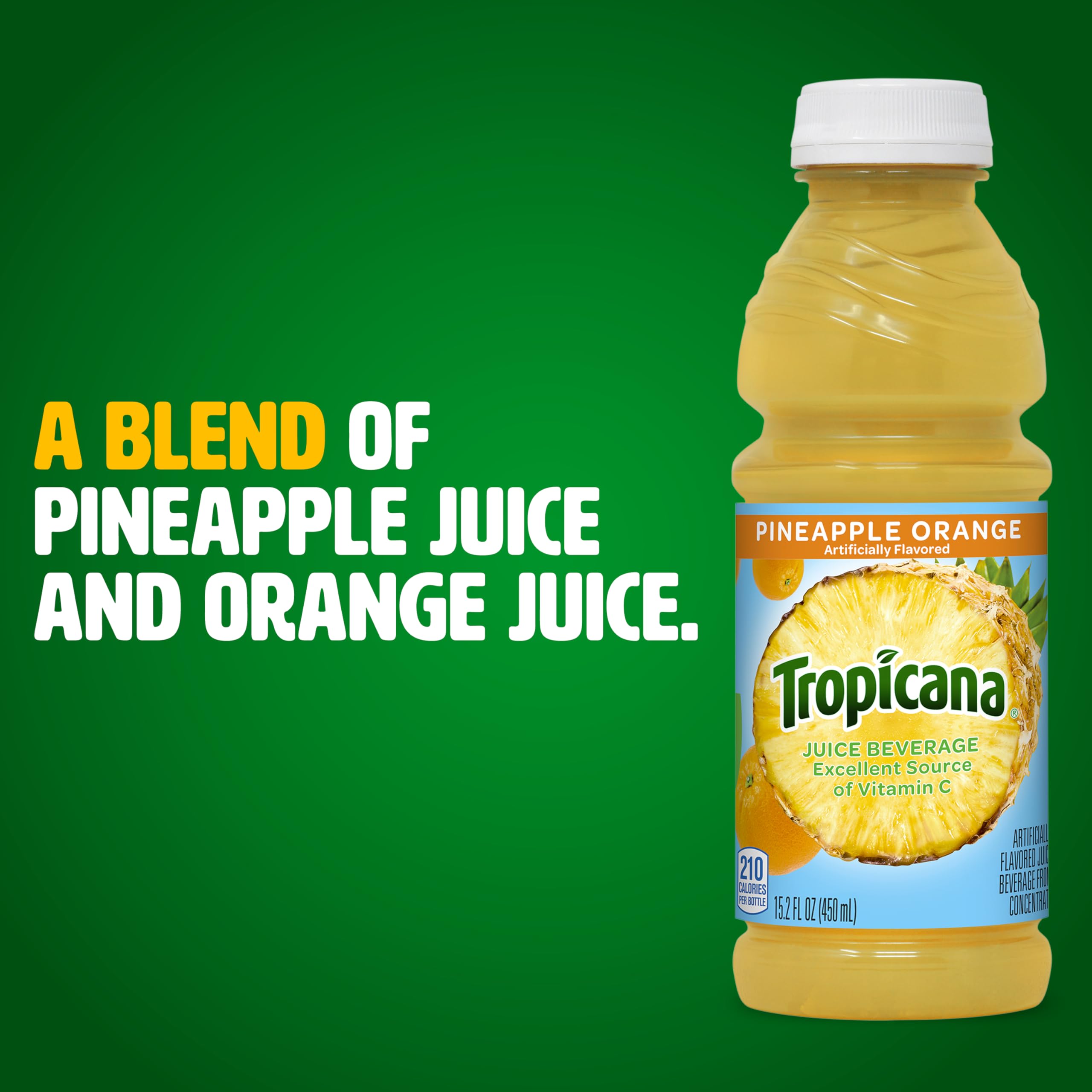 Tropicana Pineapple Orange Juice Drink breakfast table, pairs with yogurt or toast.