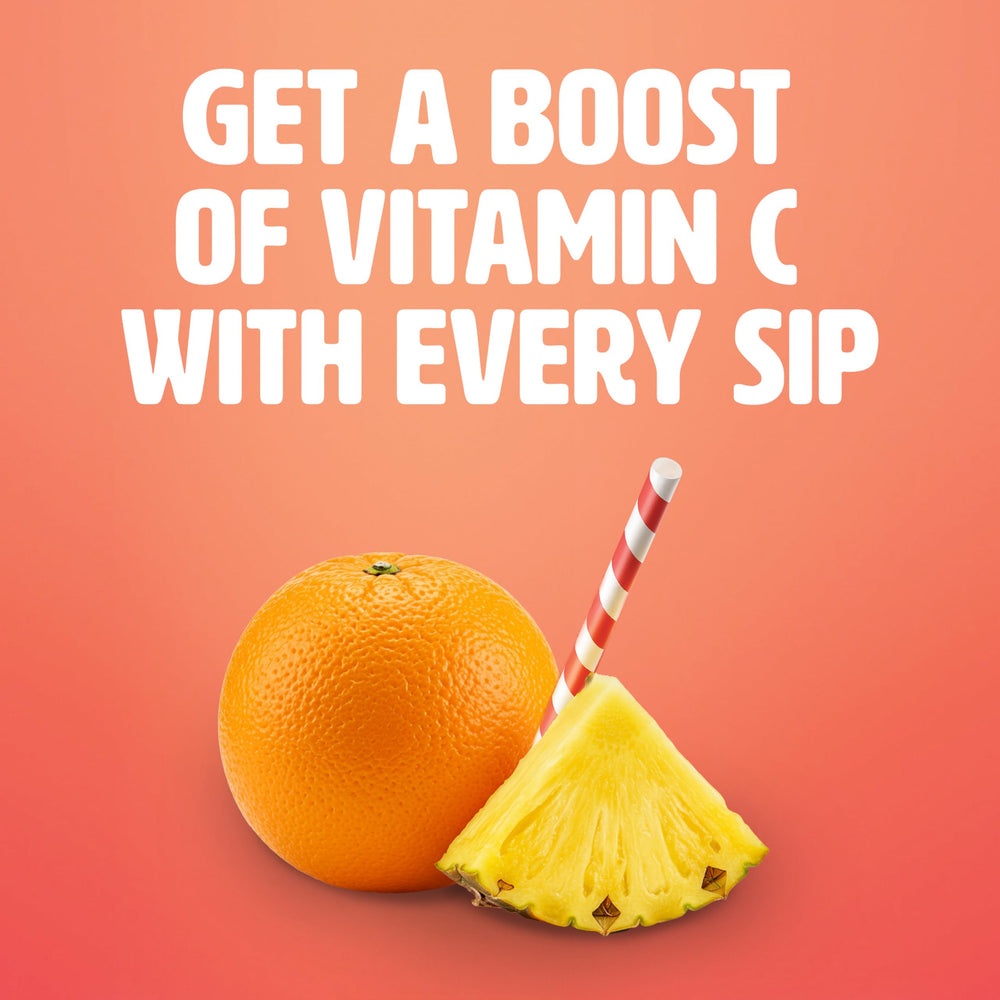 Tropicana Pineapple Orange Juice Drink on-the-go, convenient 15.2 oz bottle.