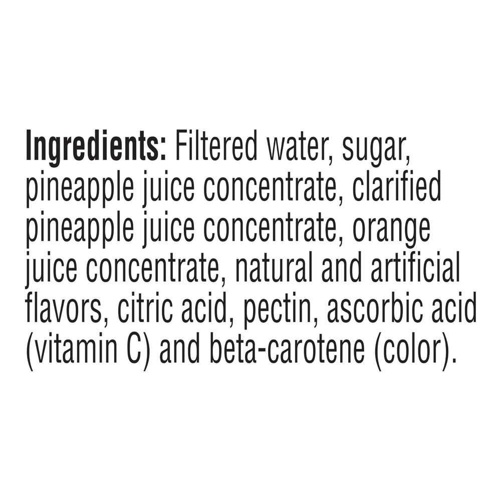 Tropicana Pineapple Orange Juice Drink packaging front, showcases vibrant tropical flavors.