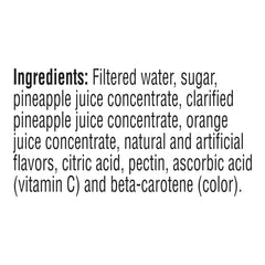 Tropicana Pineapple Orange Juice Drink packaging front, showcases vibrant tropical flavors.