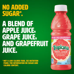 Tropicana Ruby Red Grapefruit Juice being poured into a glass