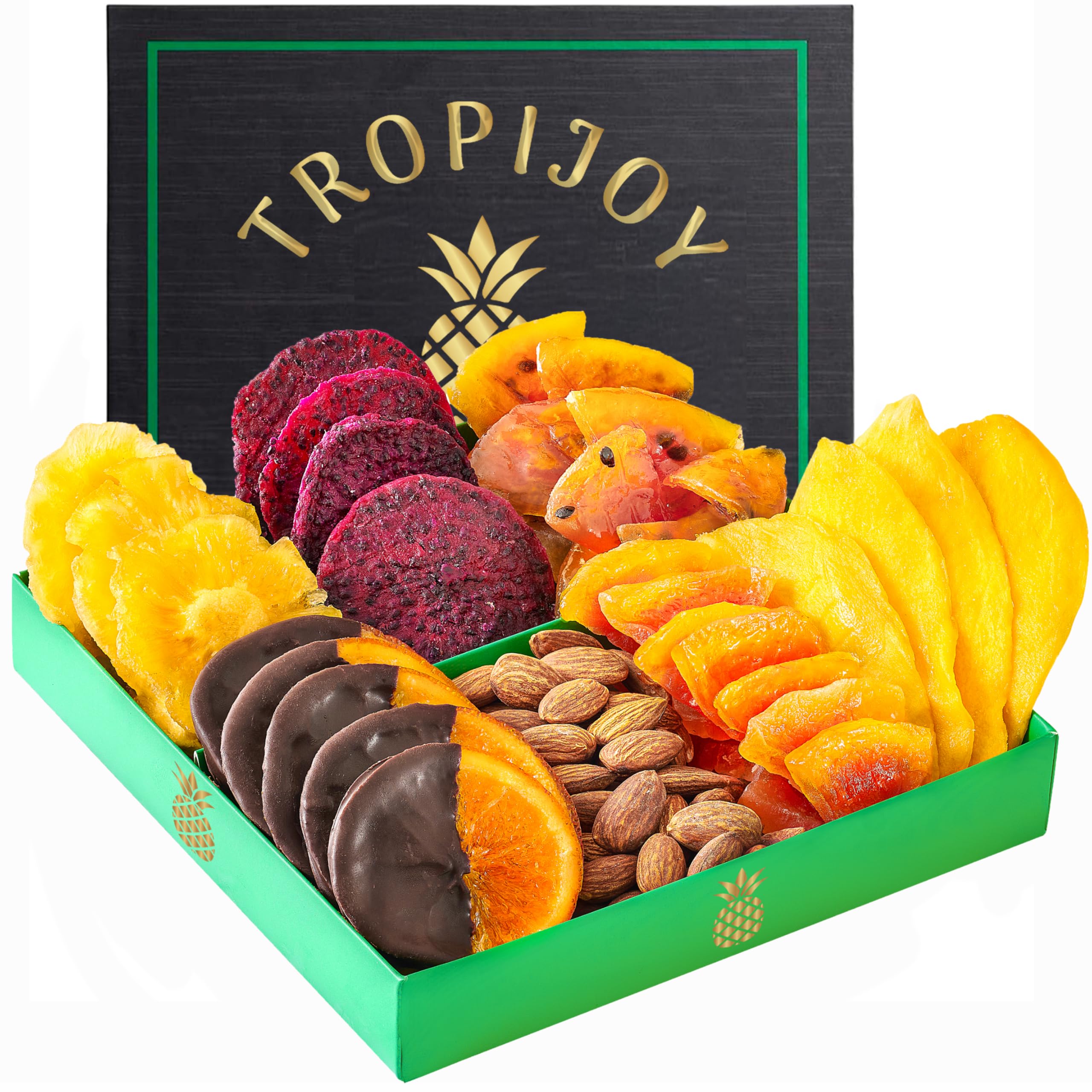 TropiJoy chocolate orange dried fruit slice on top, ideal Ramadan gift idea