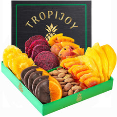 TropiJoy chocolate orange dried fruit slice on top, ideal Ramadan gift idea