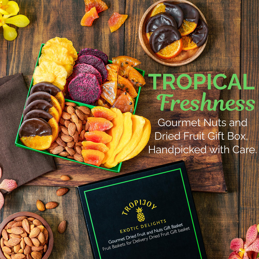 TropiJoy orange-dipped chocolate bites enhance the gourmet experience