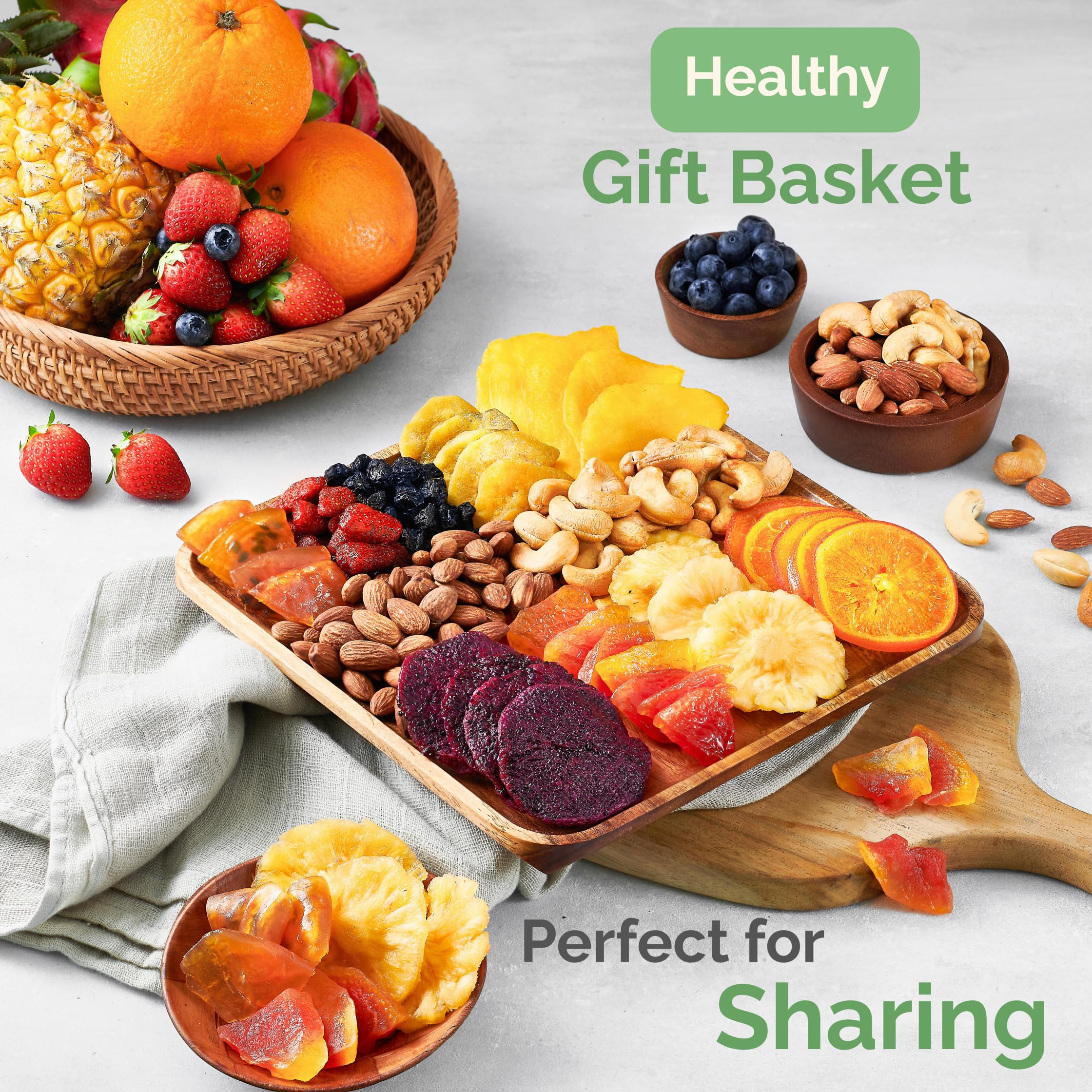 TropiJoy almonds and cashews paired with dried fruit.
