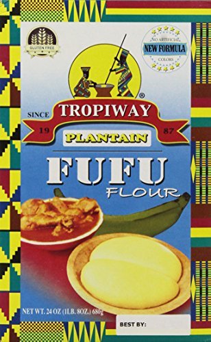 TROPIWAY Plantain Fufu Flour 24oz pack for quick, versatile fufu preparation.