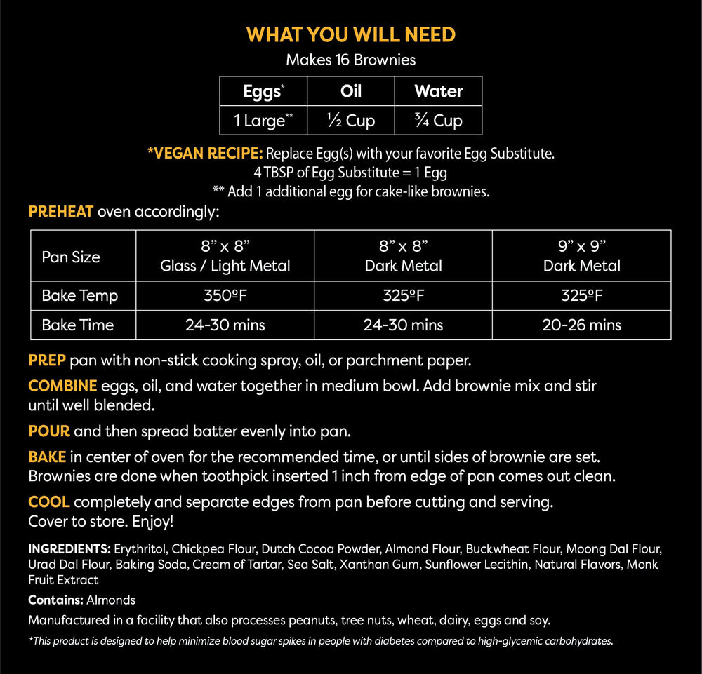 Ingredient lineup shows chickpeas, buckwheat, and almonds powering protein and fiber.