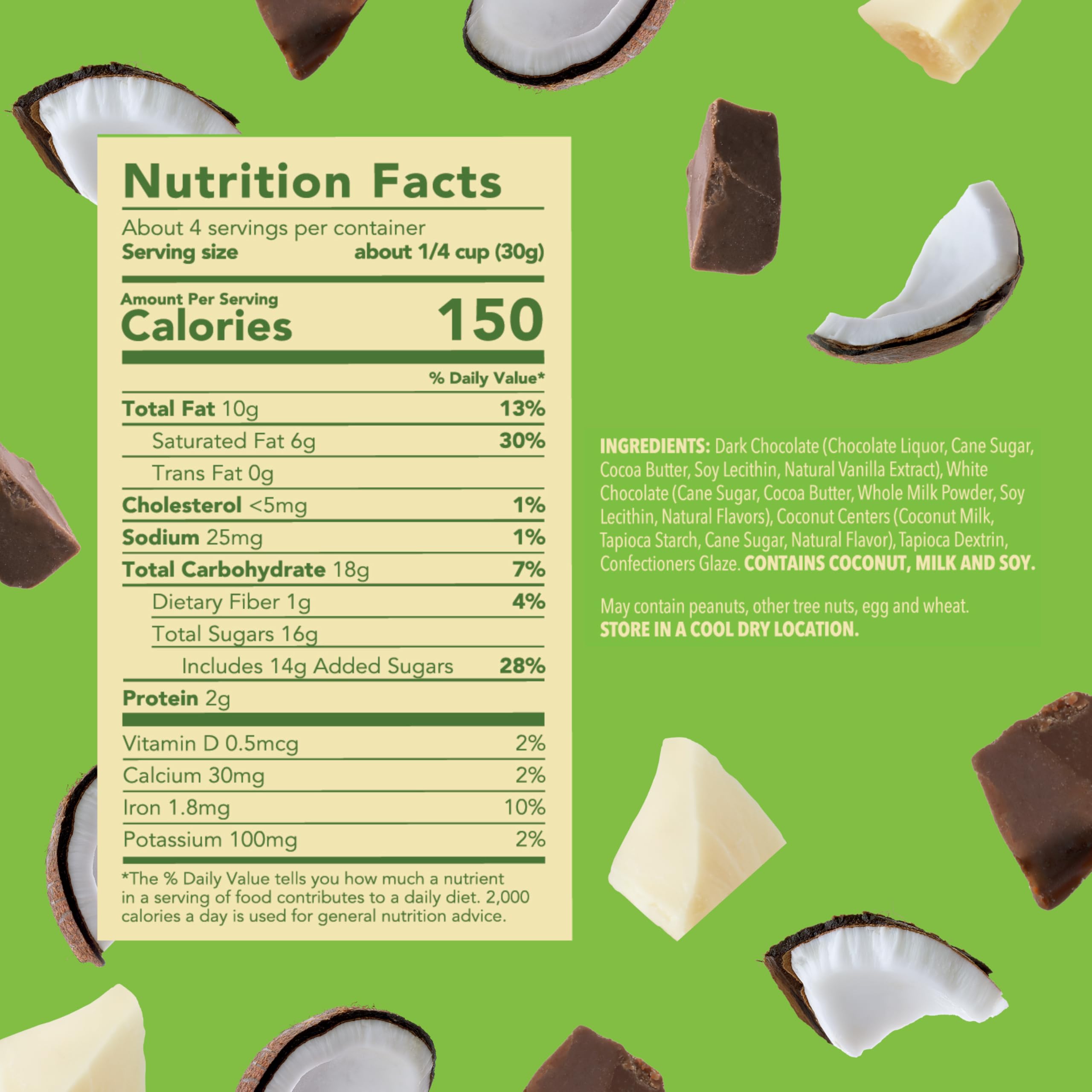Tru Fru Real Coconut Melts with dark chocolate deliver rich flavor for after meals.