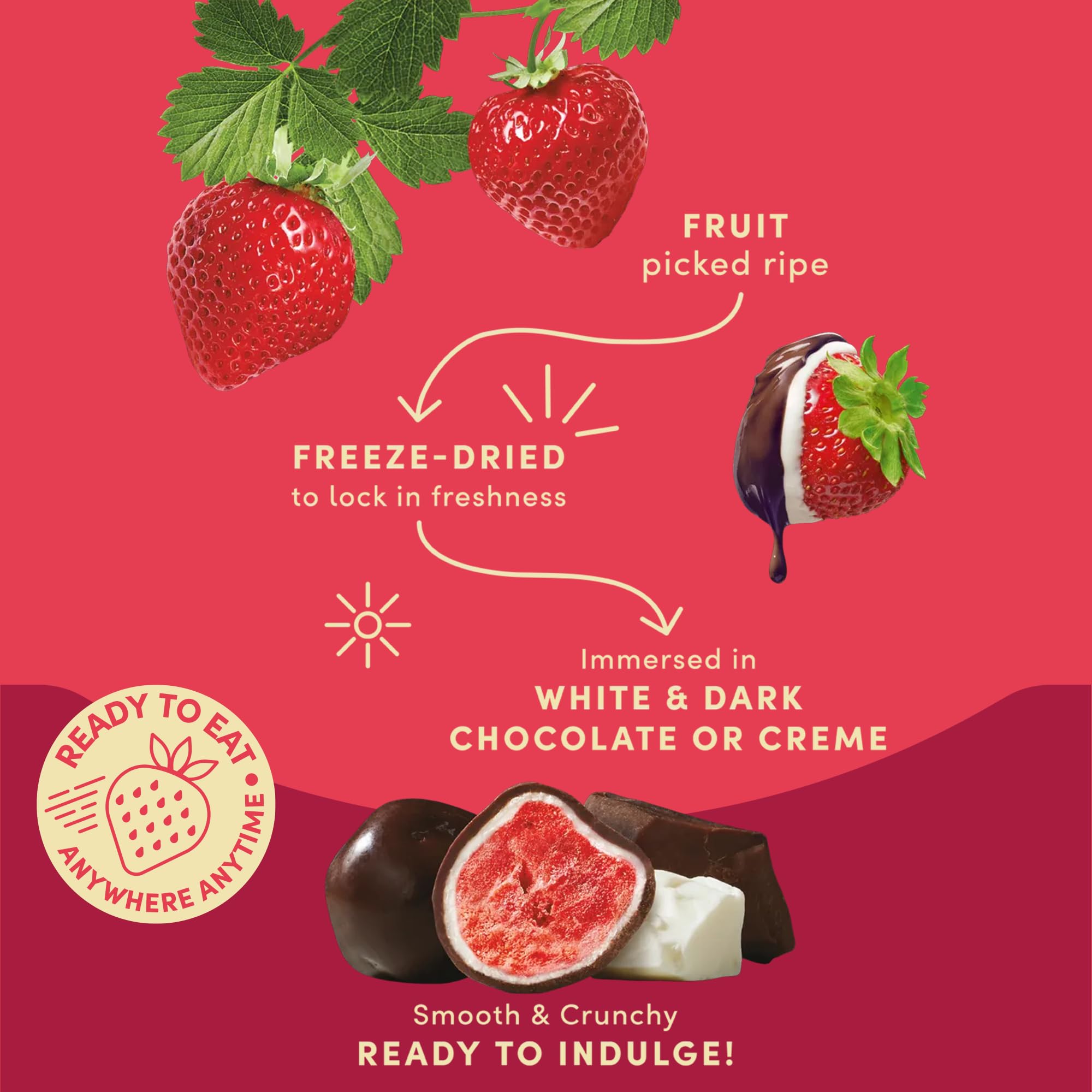 Tru Fru white chocolate dipped fruit close-up with real fruit