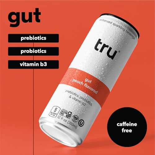 Tru Gut Seltzer organic agave inulin label emphasizes natural sweetness for balanced sipping