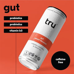 Tru Gut Seltzer organic agave inulin label emphasizes natural sweetness for balanced sipping
