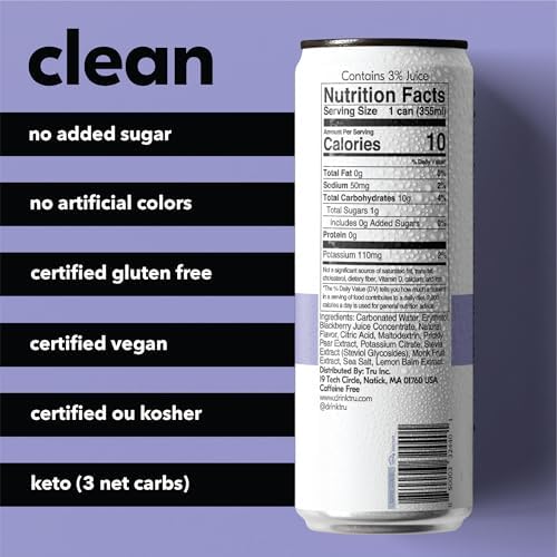 Tru Refresh Seltzer lemon-balm glass with crisp herbal aroma