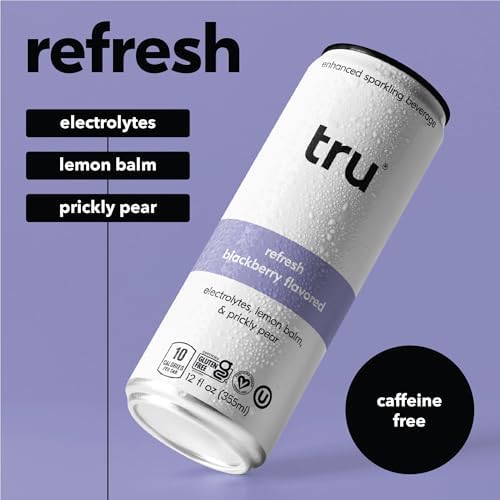 Tru Refresh Seltzer real-blackberry-juice pour with natural fruit flavor