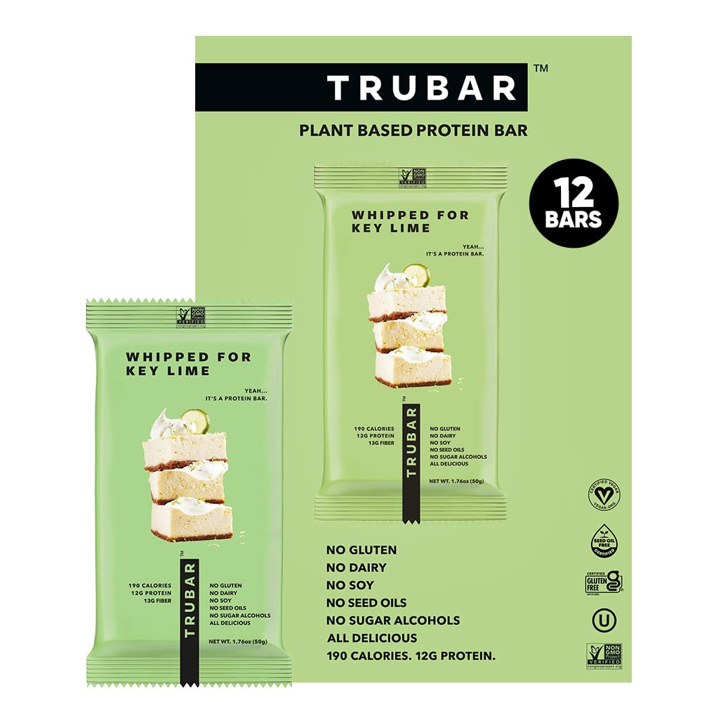 TRUBAR Whipped Key Lime bar packshot shows a creamy, satisfying vegan snack.
