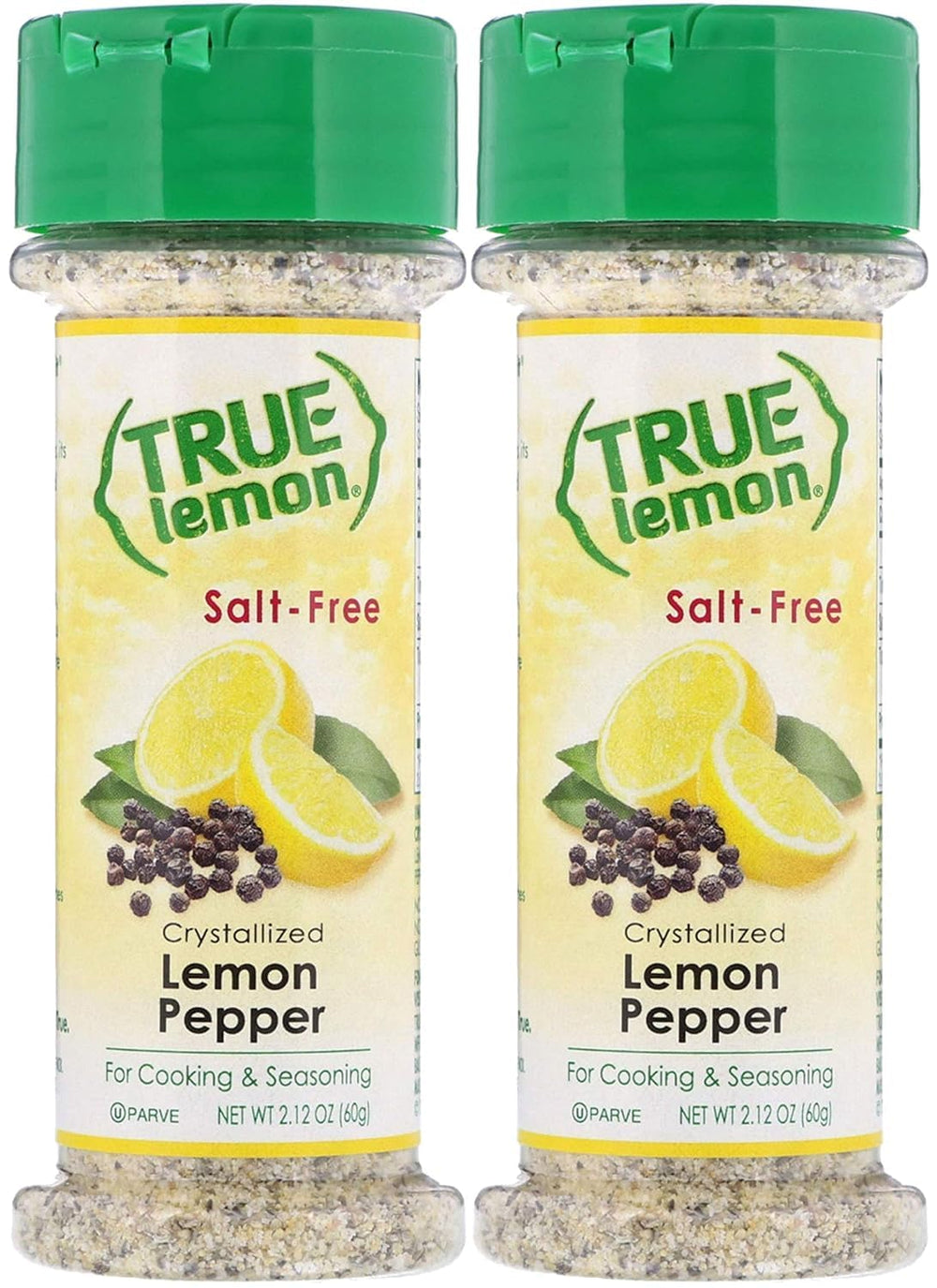 True Citrus lemon pepper shaker close-up highlighting vibrant, salt-free flavor
