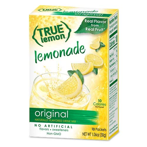 True Citrus True Lemon Lemonade Variety Pack powder crystals close-up on the spoon.