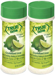 True Citrus True Lime Shaker 2pk packaging display highlights convenient lime flavor for drinks.
