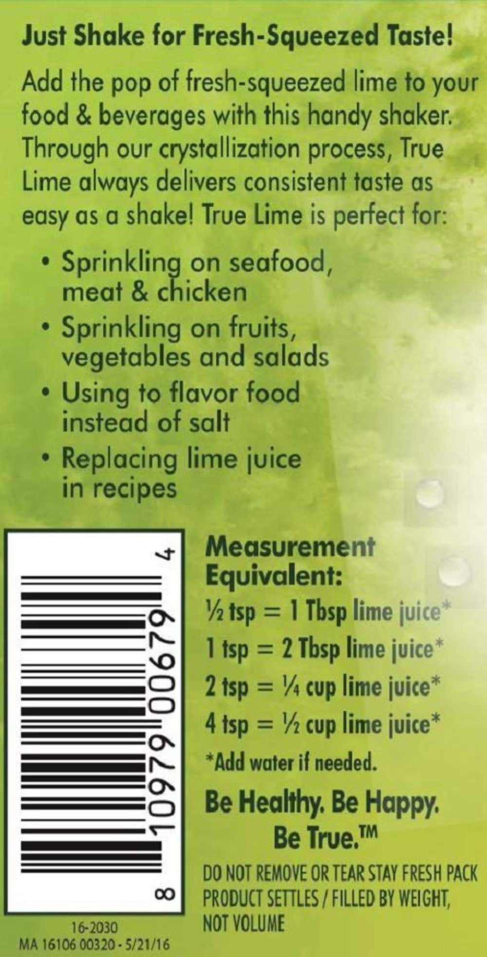 True Citrus True Lime Shaker 2pk pours lime flavor into water for refreshing drinks.
