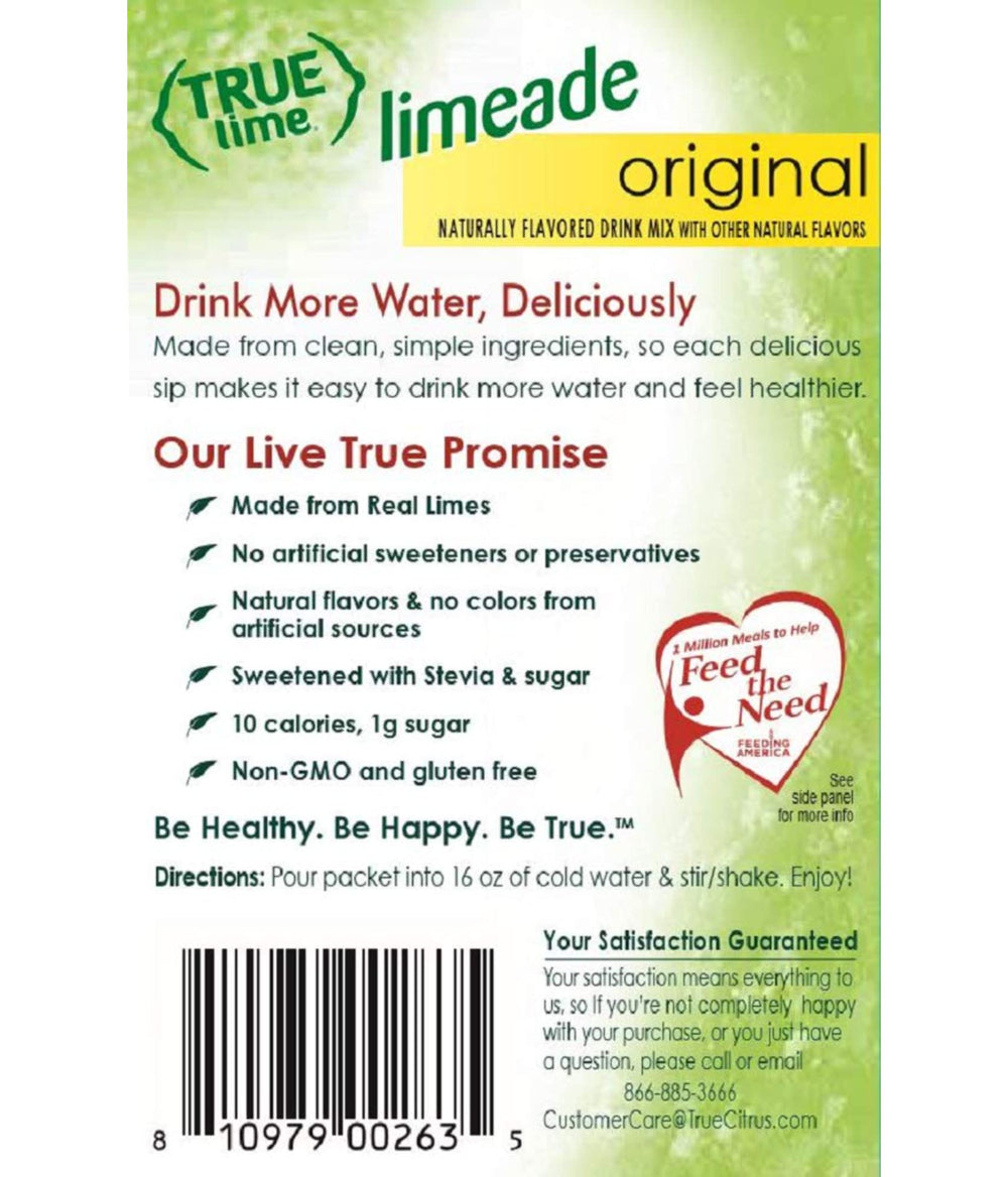 Pouring True Lime Original Limeade into a glass suggests quick, flavorful hydration on the go.