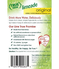 Pouring True Lime Original Limeade into a glass suggests quick, flavorful hydration on the go.
