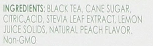 Glass of peach iced tea made with True Citrus mix, ready fast.