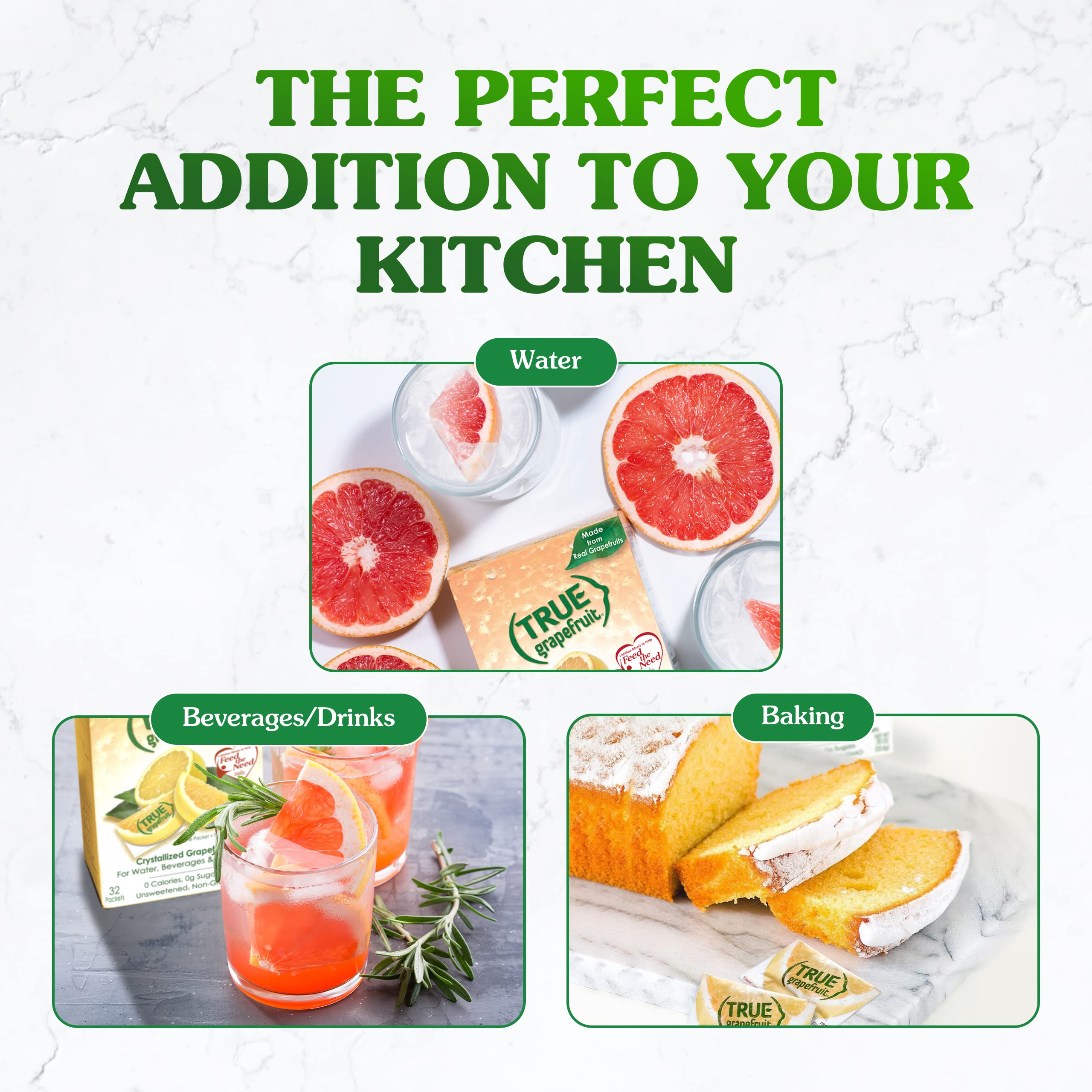 Texture of True Grapefruit powder shows premium, non-GMO ingredients