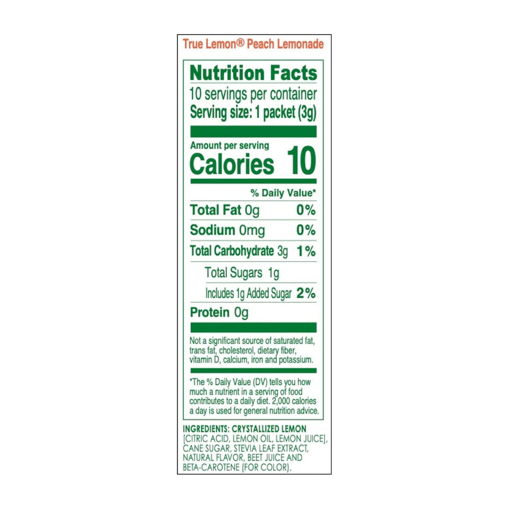 True Citrus Peach Lemonade dissolving in a tall glass, highlighting vibrant color and flavor.