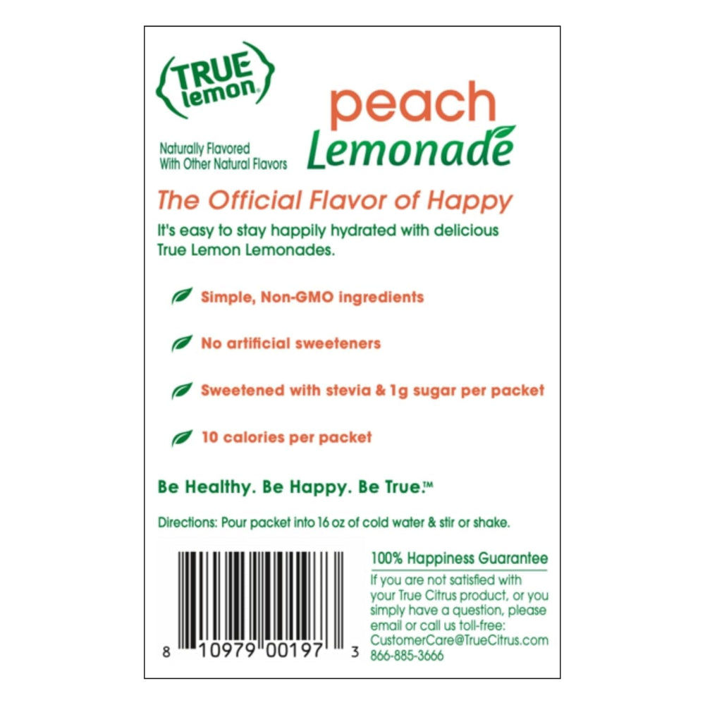 True Lemon Peach Lemonade family-friendly serving idea with kids enjoying at home.