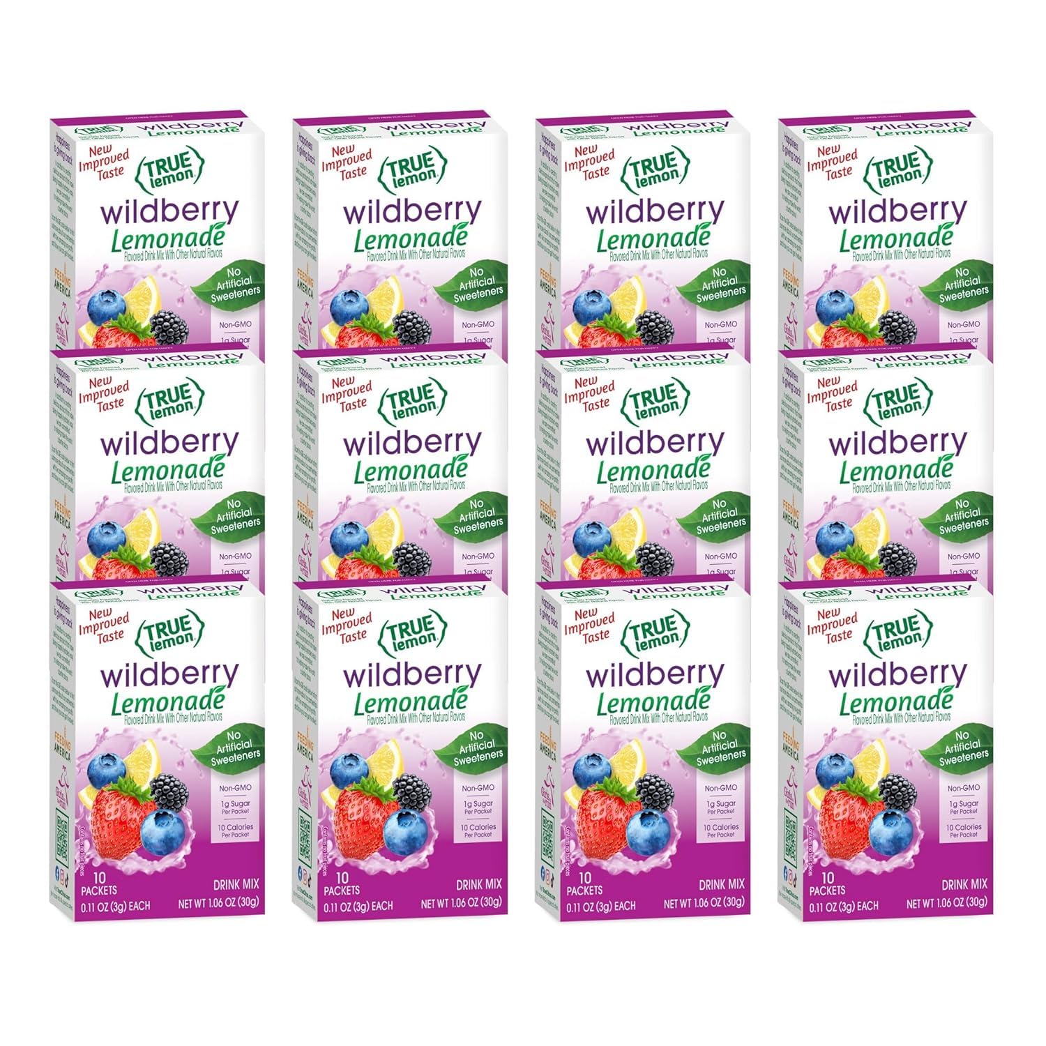 Box of True Lemon Wildberry Lemonade packets for easy on-the-go hydration
