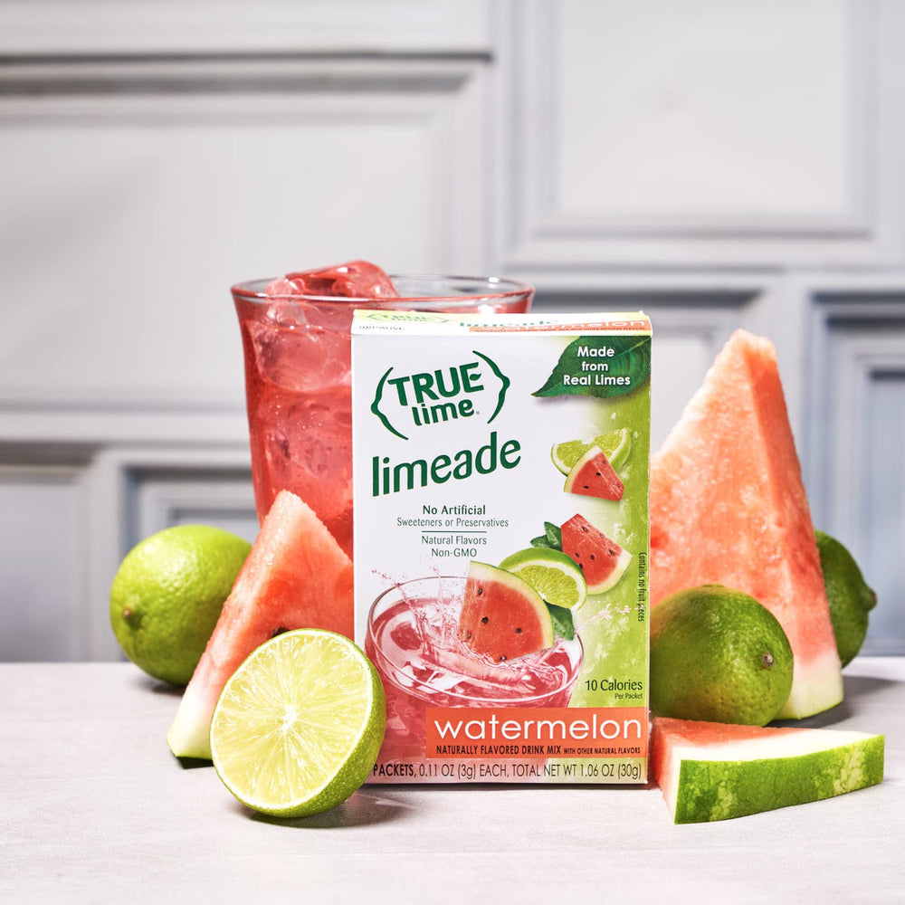 Nutrition cue showing 10 calories per packet for True Citrus Aqua Fresca