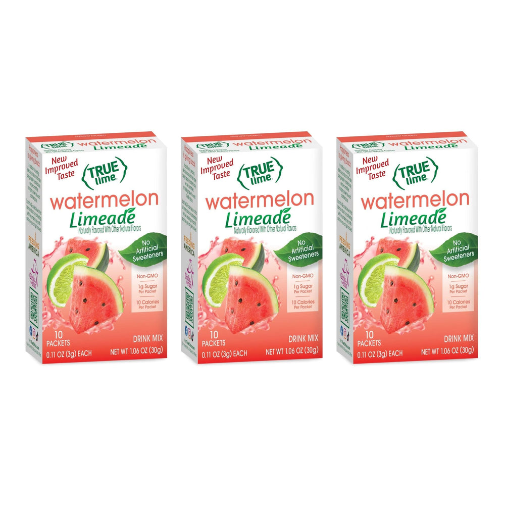 True Citrus Watermelon Limeade per-pack calories shown, light flavor option.