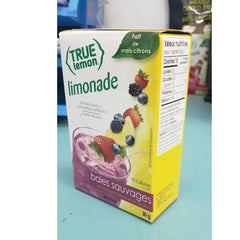 True Citrus Wildberry Lemonade pour into glass reveals refreshing color and aroma