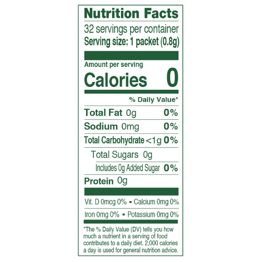 True Lemon crystallized lemon 32-count packets brighten drinks with zero calories.