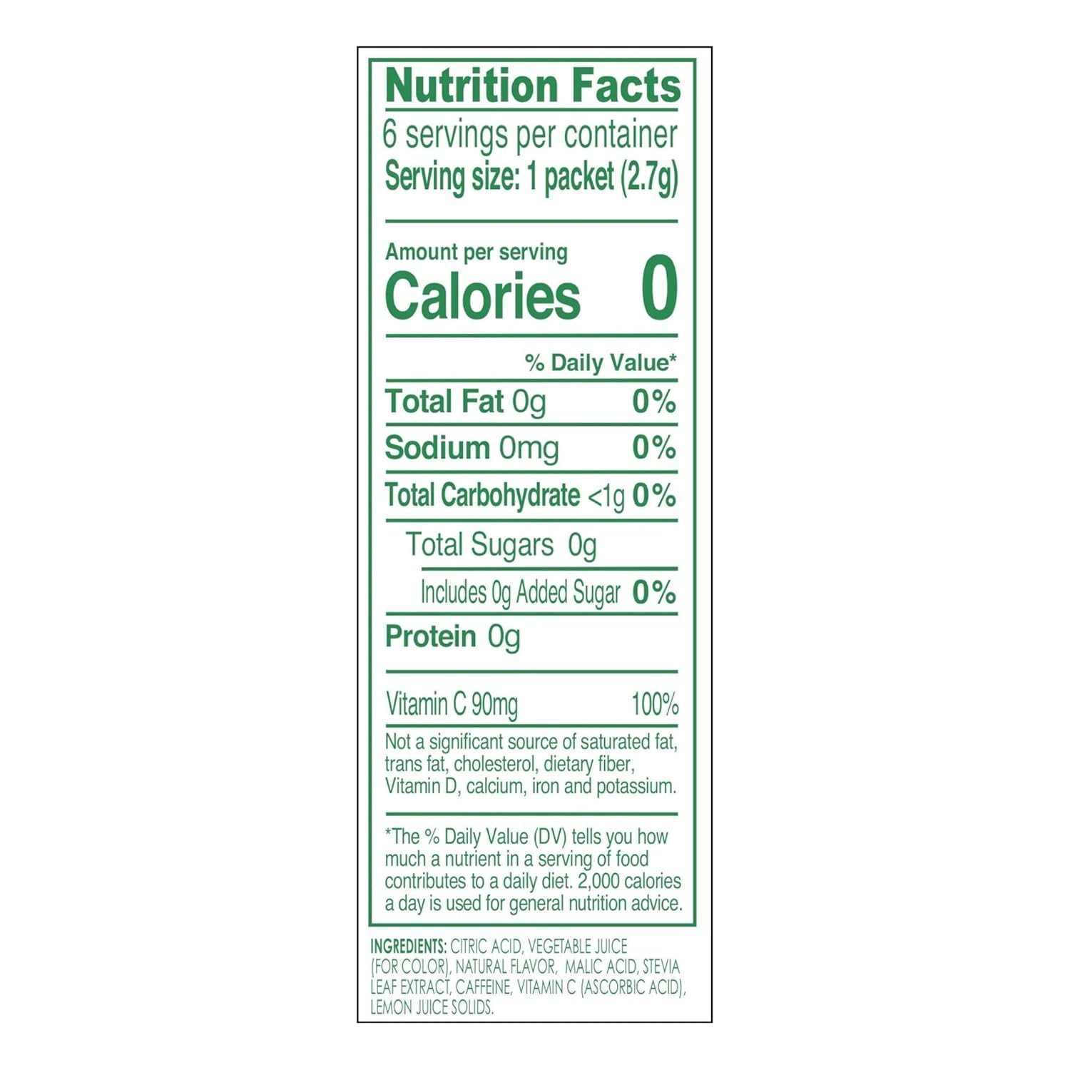 True Lemon Energy Blueberry Acai box showing sugar-free, vitamin C per packet