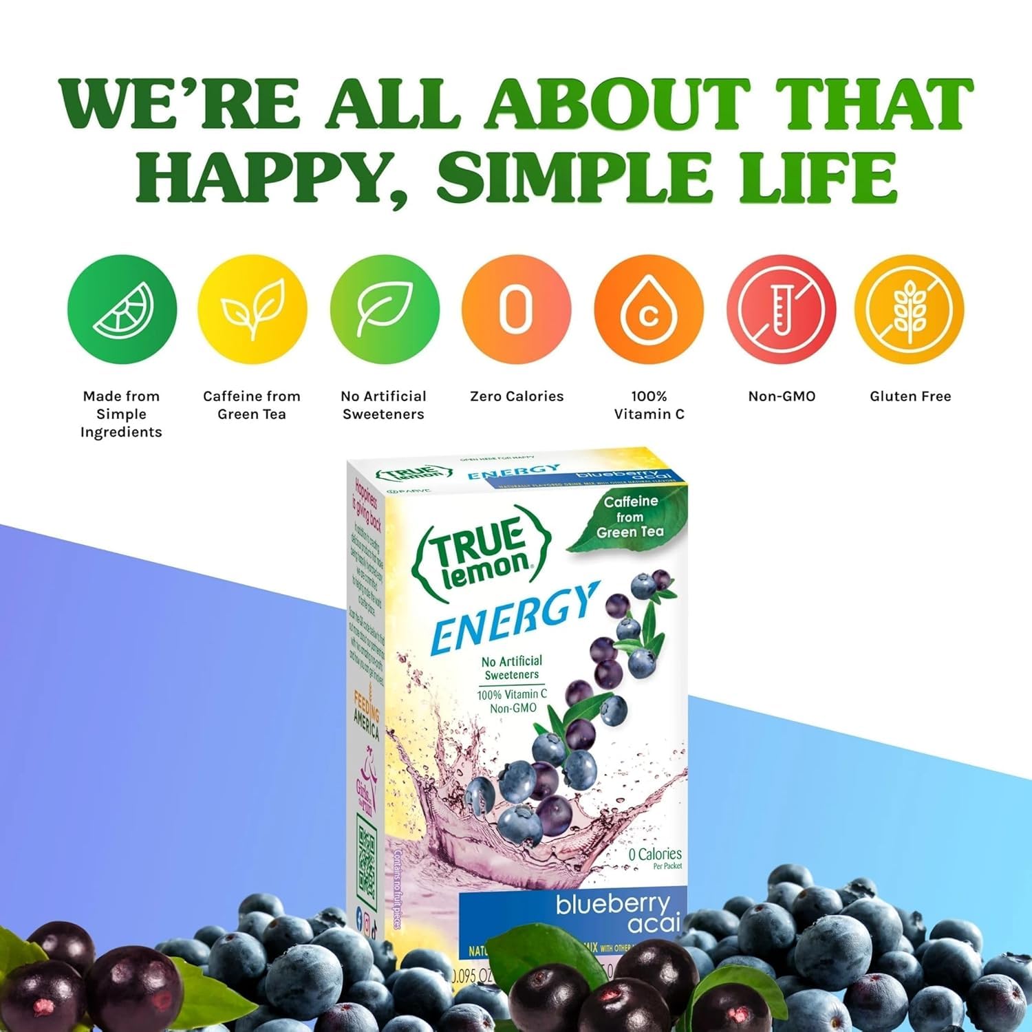 Energy boosting drink with clean caffeine from green tea