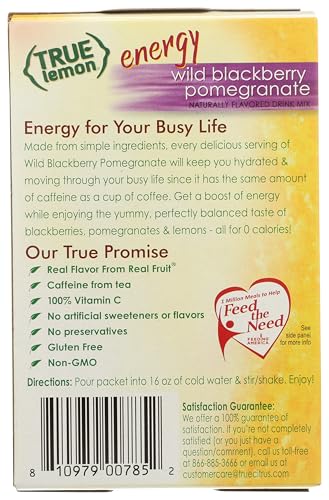 Packets close-up highlighting 0 calories, 0 sugar, and 120 mg caffeine per serving.