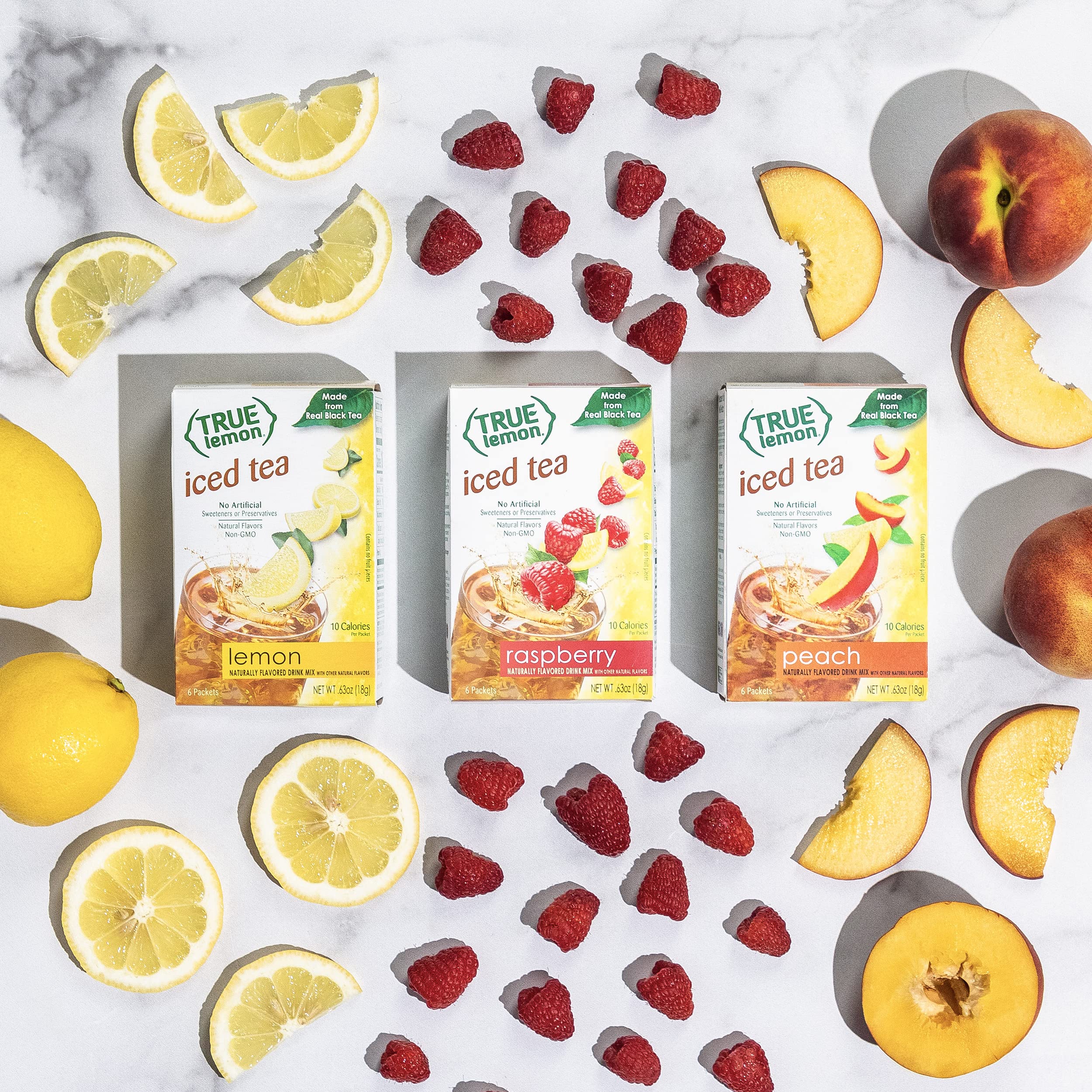 Steam rising from True Lemon Iced Tea in a glass for aromatic tea experience.