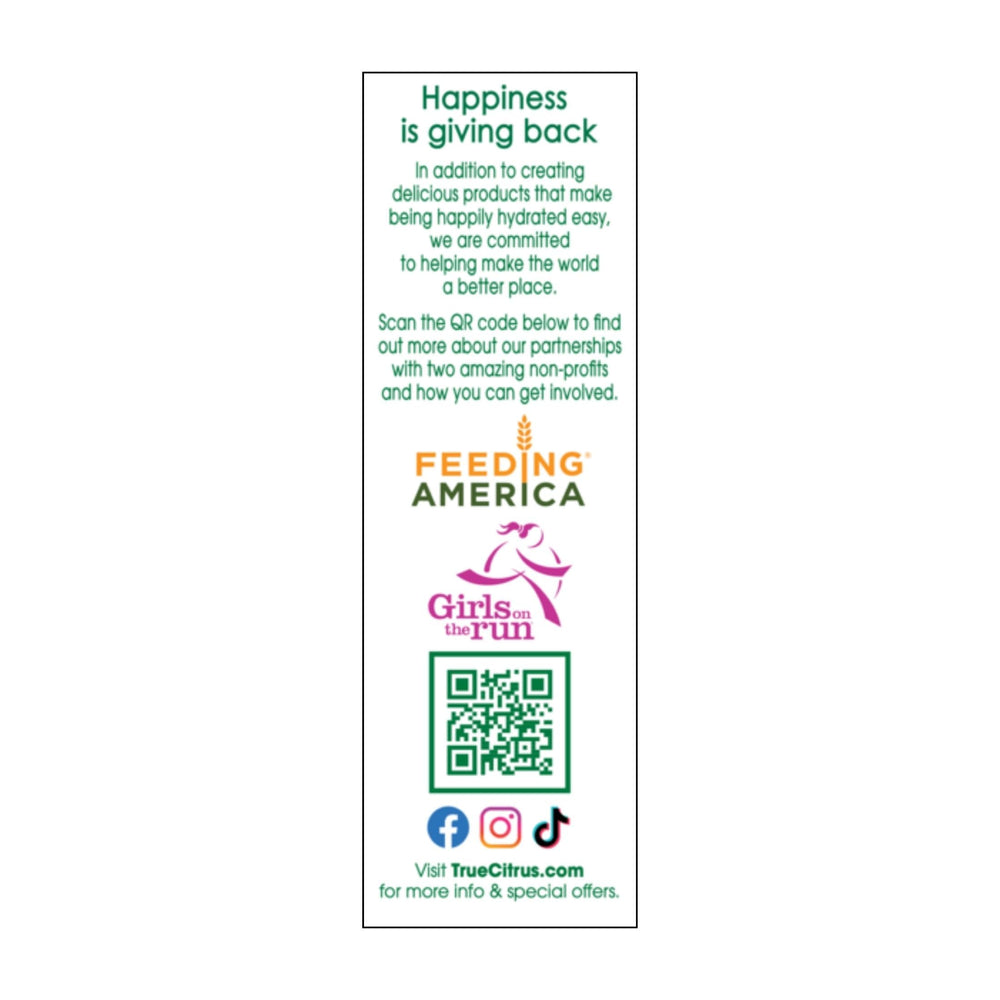 Low-sugar formula highlighted on True Lemon Kids Fruit Punch label with 2g per serving.