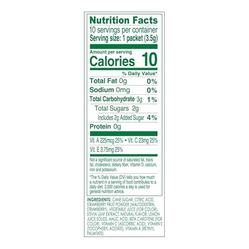 Close-up of True Lemon Kids Strawberry Banana label showing natural ingredients.
