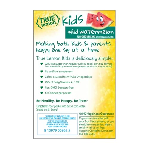 True Lemon Kids Wild Watermelon flavor powder being added to water to mix.