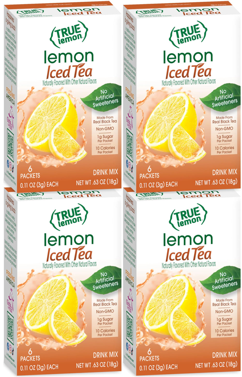 True Lemon Lemon Iced Tea Mix boxes display for quick, refreshing servings.