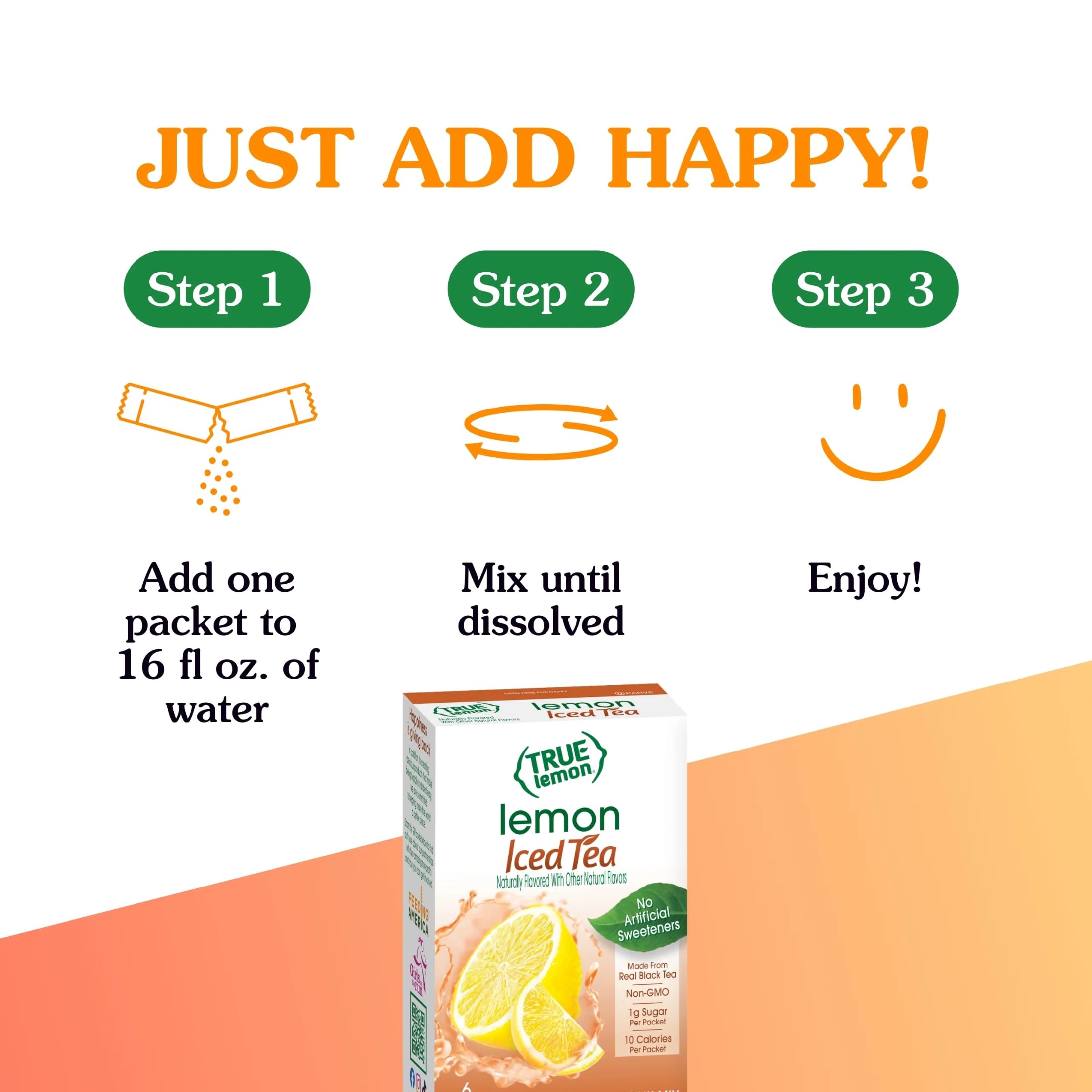 True Lemon Lemon Iced Tea Mix ingredient panel on the box.