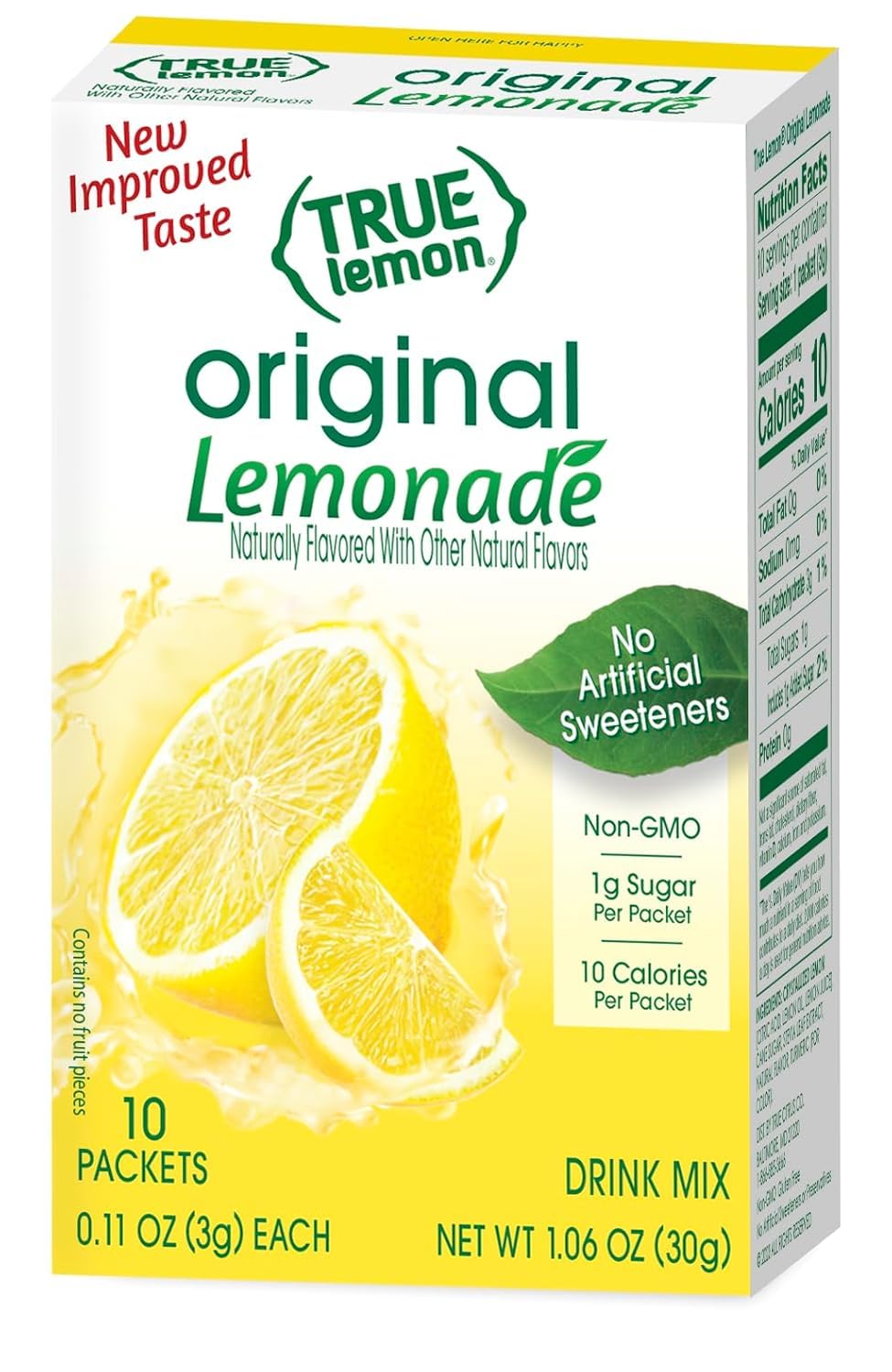 True Lemon Original Lemonade bottle pours into a glass to hydrate with real lemon flavor
