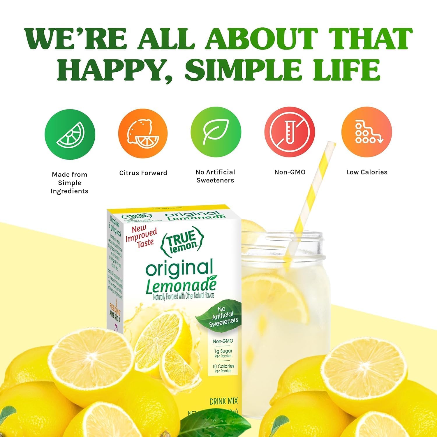 True Lemon Original Lemonade lemon-essence closeup emphasizes natural oils and real juice