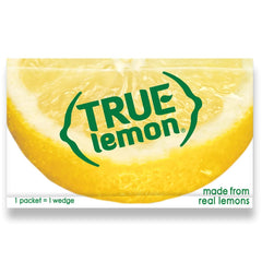True Lemon packets dissolving in tea for bright lemon taste