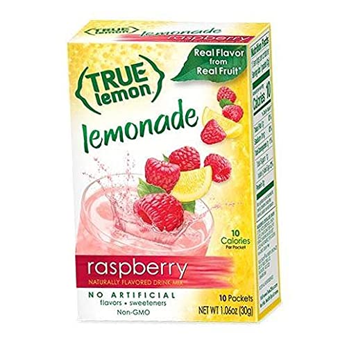 True Lemon Raspberry Lemonade packet offers refreshing berry-citrus lift.