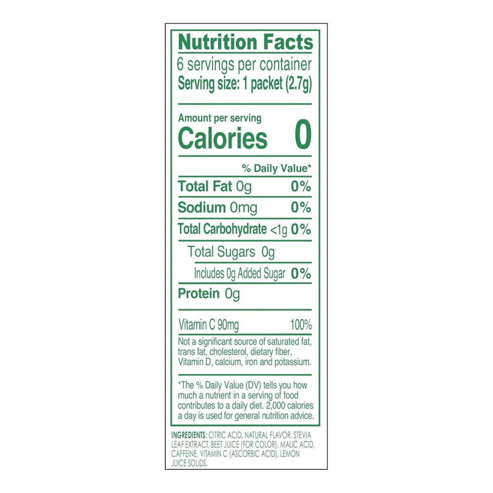 True Lemon Energy Wild Cherry Cranberry packet closeup highlights convenient single-serve packets