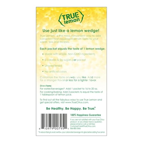 Zero-calorie label on True Lemon packet
